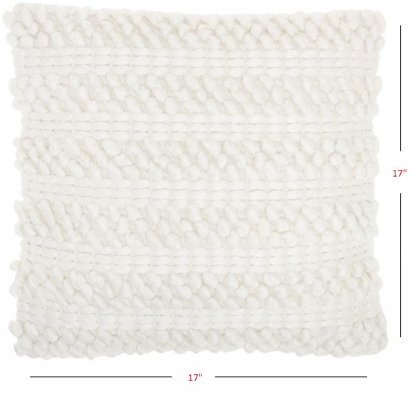 White Pom-Pom Detailed Throw Pillow - Image 5