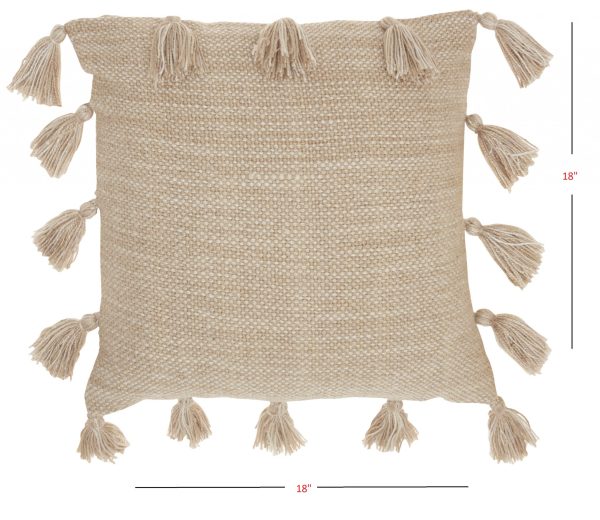 Off White Tasseled Throw Pillow - Image 5