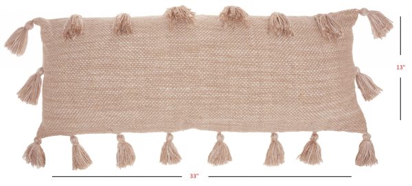 Rose Pink Tasseled Lumbar Pillow - Image 5