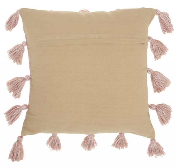 Rose Pink Tasseled Throw Pillow - Image 2