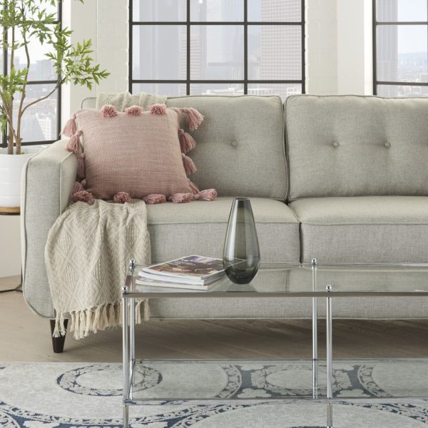 Rose Pink Tasseled Throw Pillow - Image 3