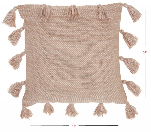Rose Pink Tasseled Throw Pillow - Image 5