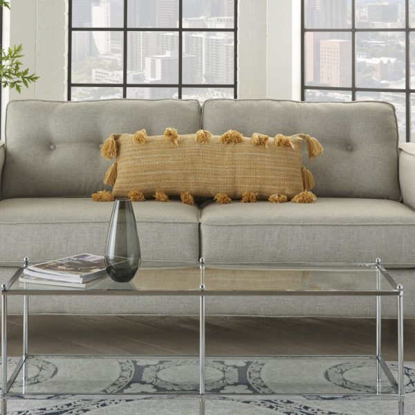 Yellow Tasseled Lumbar Pillow - Image 3