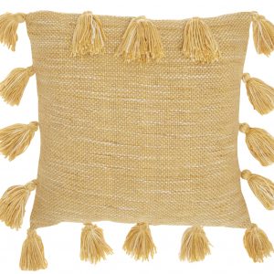 Yellow Tasseled Throw Pillow