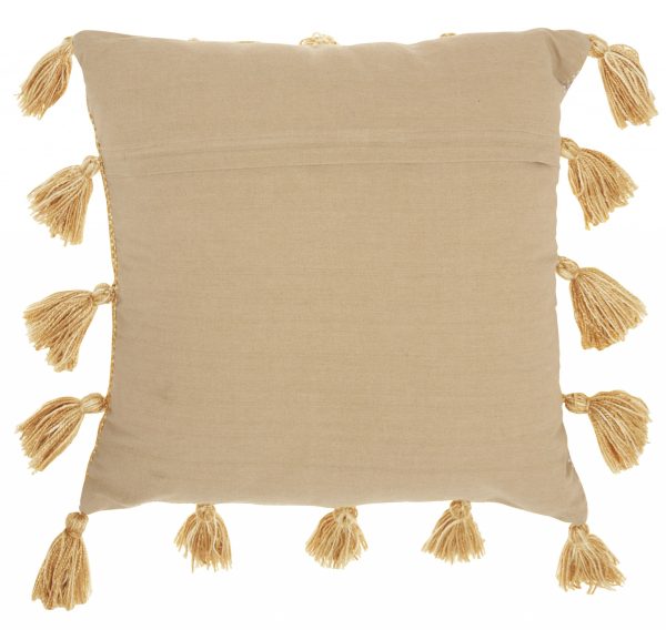 Yellow Tasseled Throw Pillow - Image 2