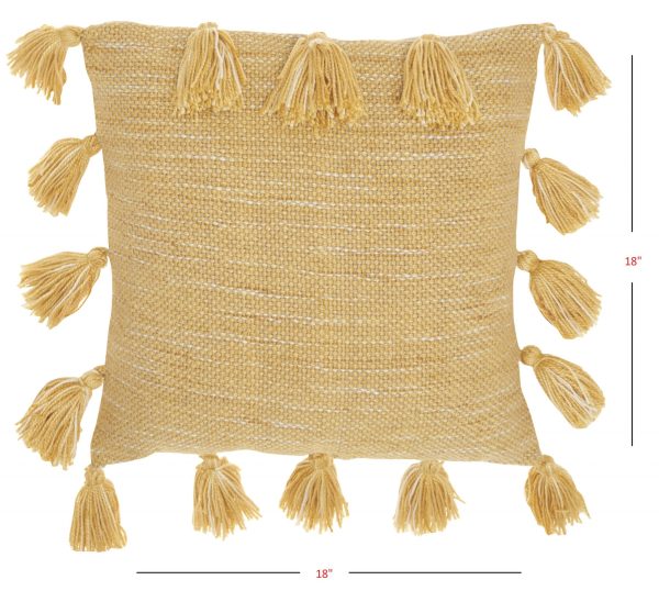 Yellow Tasseled Throw Pillow - Image 5
