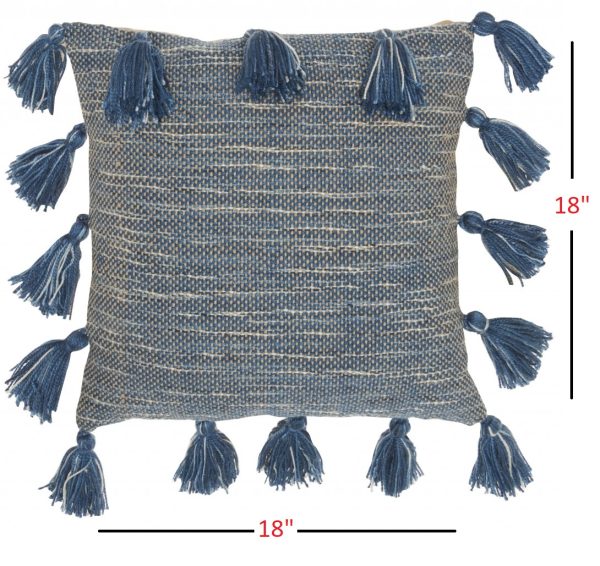 Royal Blue Tasseled Throw Pillow - Image 5
