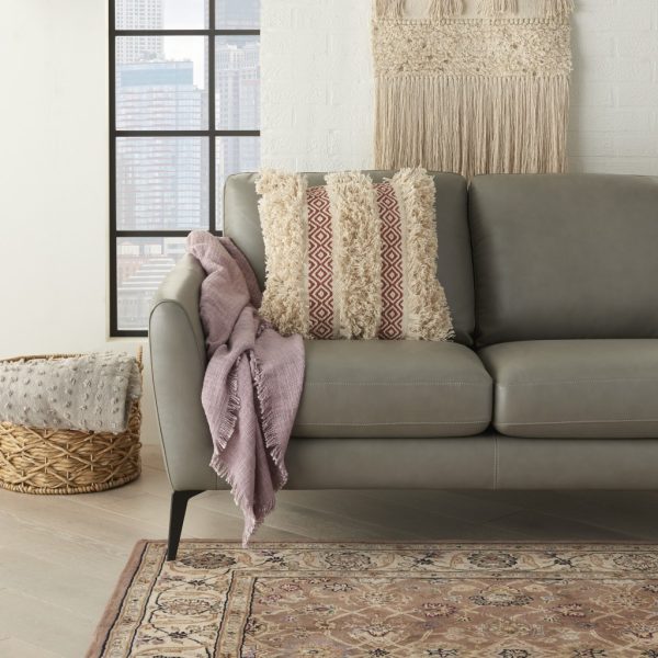 Clay Diamond Patterned Throw Pillow - Image 3