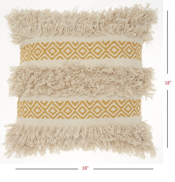 Mustard Diamond Patterned Throw Pillow - Image 5