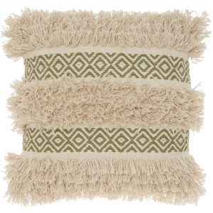 Sage Diamond Patterned Throw Pillow