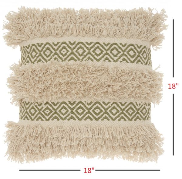 Sage Diamond Patterned Throw Pillow - Image 5