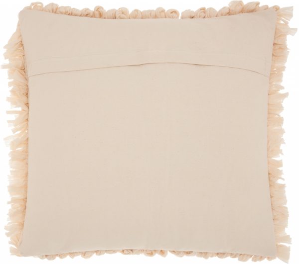 Loose Luscious Shag Beige Throw Pillow - Image 2