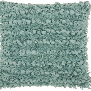 Loose Luscious Shag Sea Green Throw Pillow