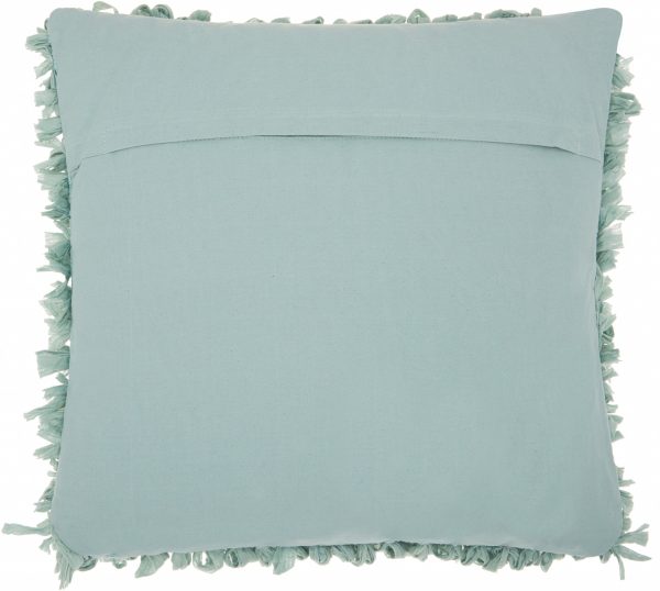 Loose Luscious Shag Sea Green Throw Pillow - Image 2