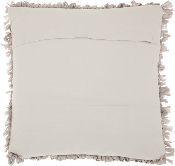 Loose Luscious Shag Taupe Throw Pillow - Image 2