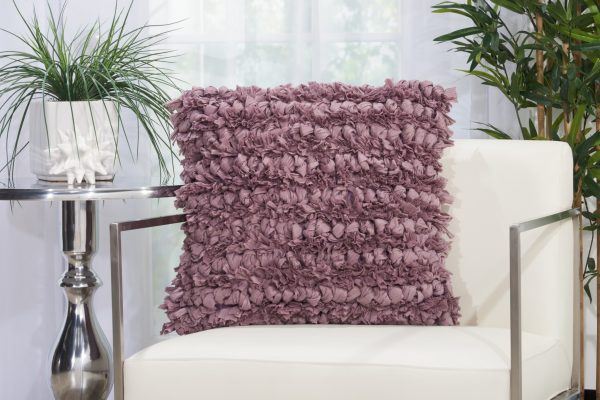 Loose Luscious Shag Purple Mauve Throw Pillow - Image 3
