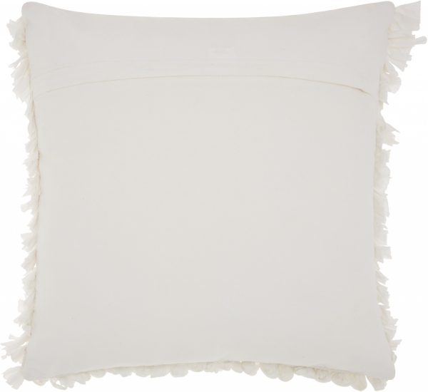 Loose Luscious Shag White Throw Pillow - Image 2