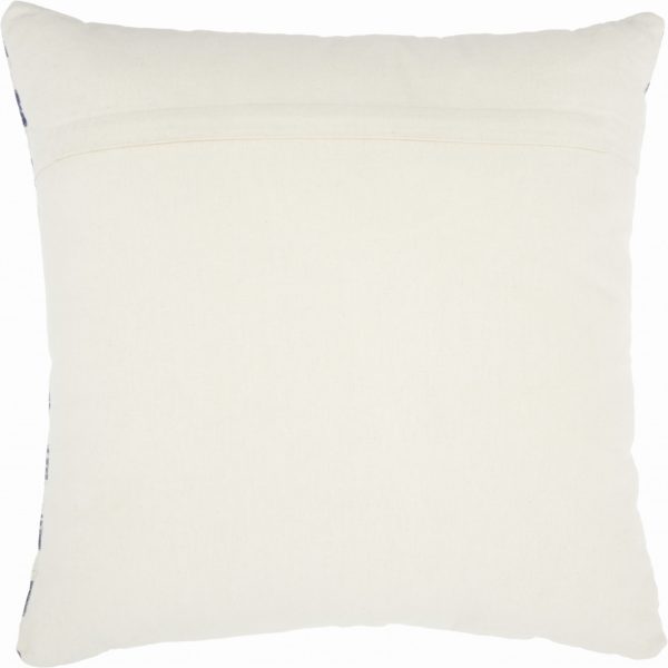 Navy Blue and Ivory Irregular Stripes Throw Pillow - Image 2