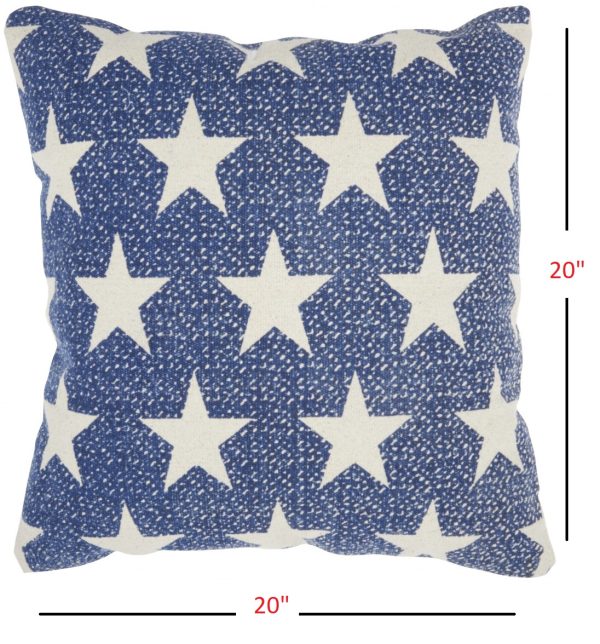 Navy Blue and Ivory Stars Throw Pillow - Image 5
