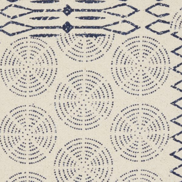 Indigo and Ivory Geometric Throw Pillow - Image 4