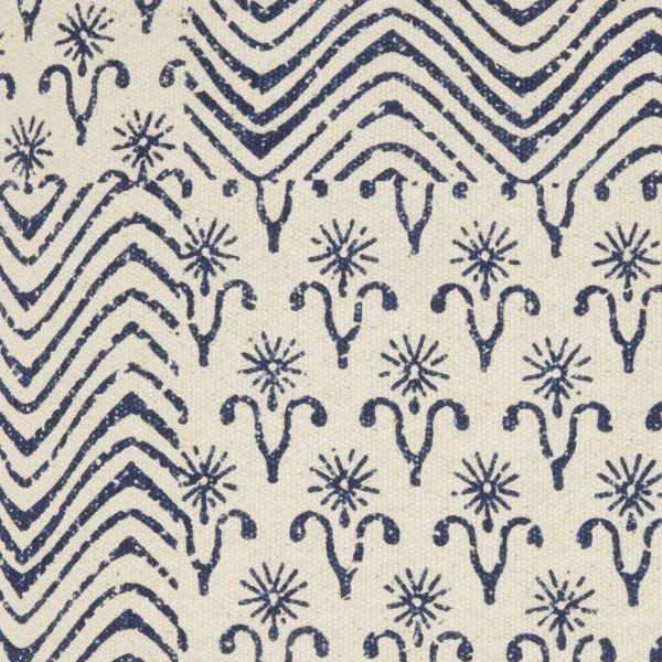 Indigo and Ivory Floral Waves Throw Pillow - Image 4