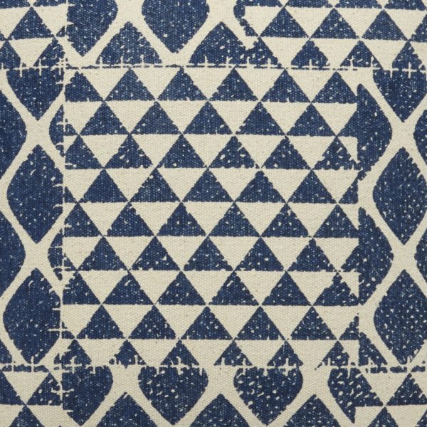 Indigo and Beige Patchwork Throw Pillow - Image 4