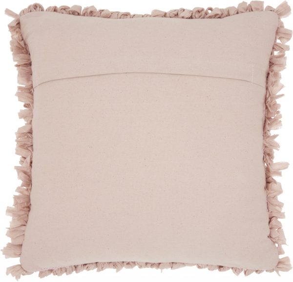 Loose Luscious Shag Light Pink Throw Pillow - Image 2
