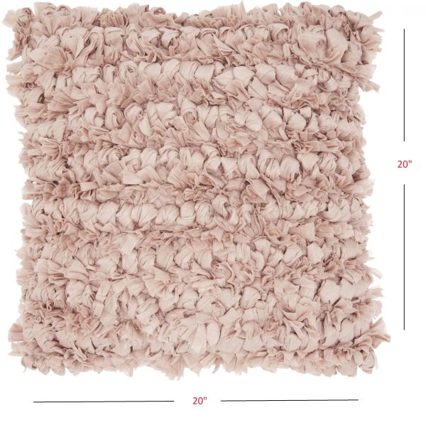 Loose Luscious Shag Light Pink Throw Pillow - Image 5