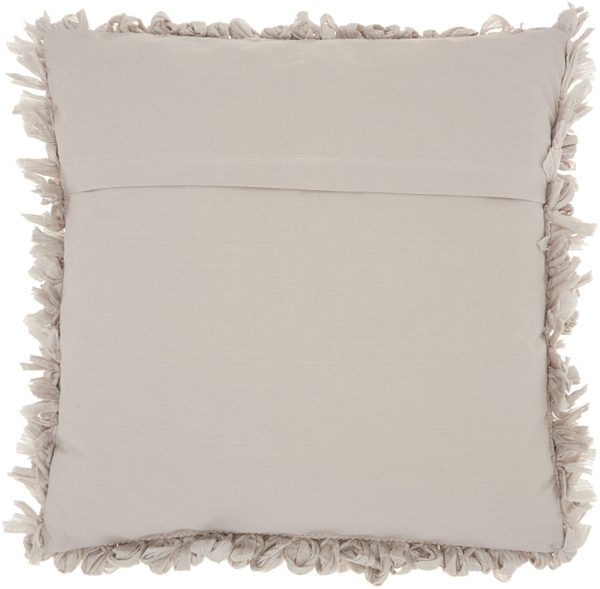 Loose Luscious Shag Light Gray Throw Pillow - Image 2