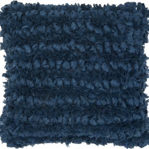 Loose Luscious Shag Dark Blue Throw Pillow