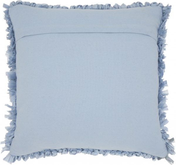 Loose Luscious Shag Light Blue Throw Pillow - Image 2