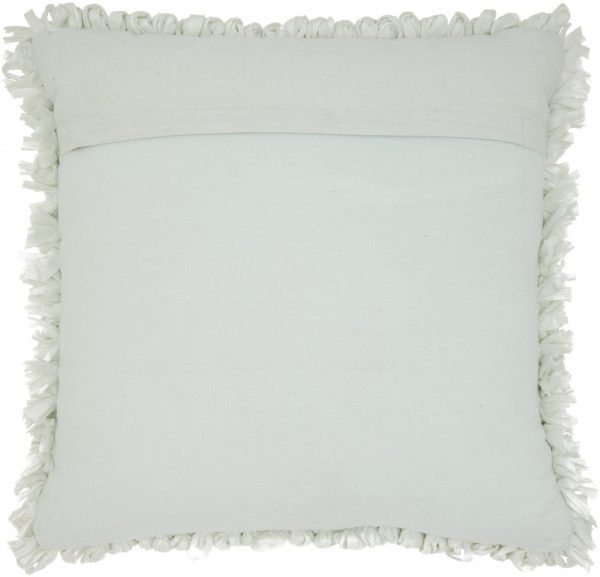 Loose Luscious Shag Pale Green Throw Pillow - Image 2