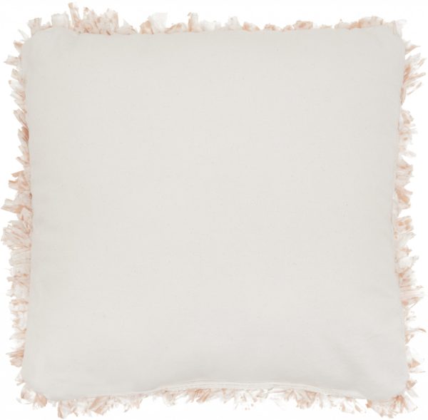 Shaggy Chic Blush and Ivory Throw Pillow - Image 2