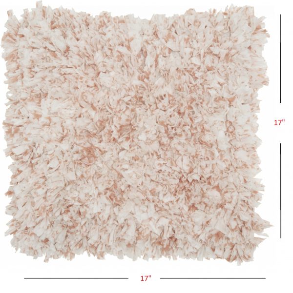 Shaggy Chic Blush and Ivory Throw Pillow - Image 5