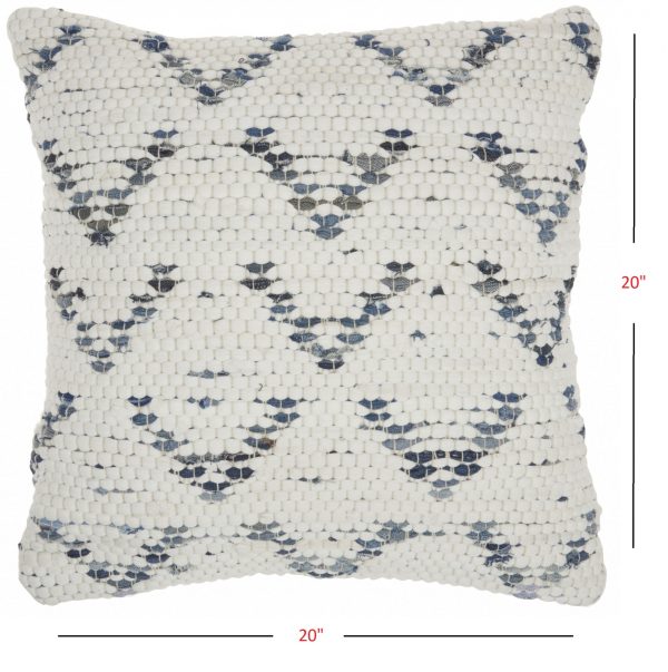 White And Denim Knubby Arrow Throw Pillow - Image 5