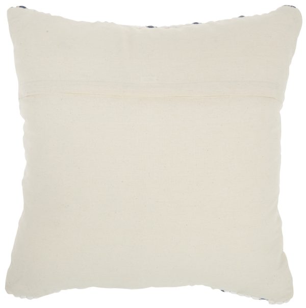 White And Denim Knubby Waves Throw Pillow - Image 2