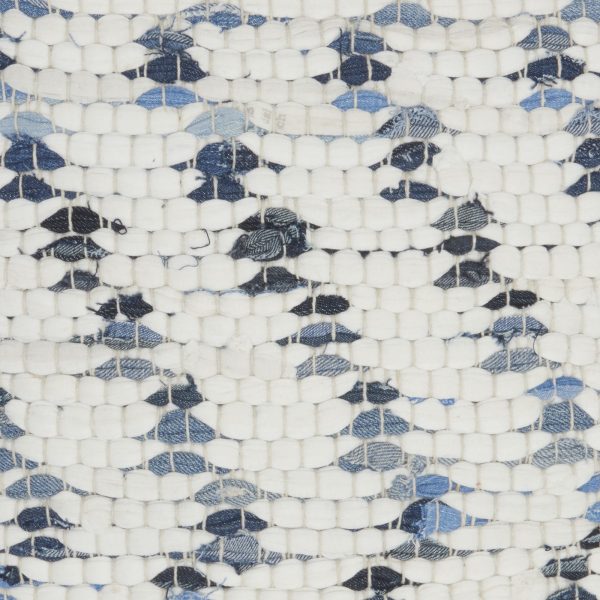 White And Denim Knubby Waves Throw Pillow - Image 4