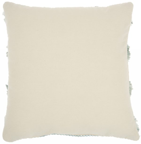 Floral Textured Blue and White Throw Pillow - Image 2
