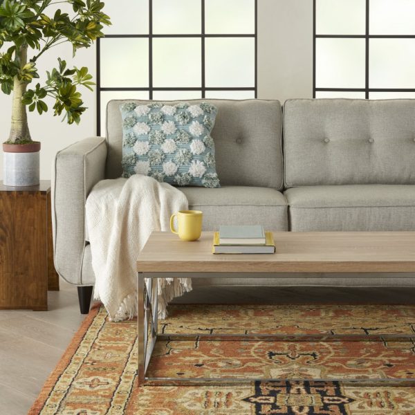 Floral Textured Blue and White Throw Pillow - Image 3