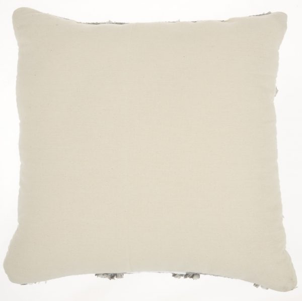 Floral Textured Gray and White Throw Pillow - Image 2