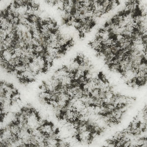 Dark Gray and White Shaggy Chevron Throw Pillow - Image 4