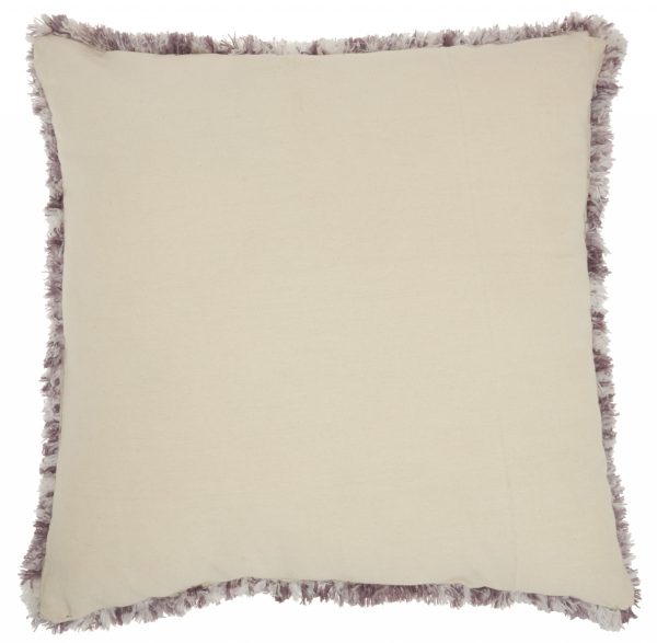 Soft Shaggy Purple and White Spotted Throw Pillow - Image 2