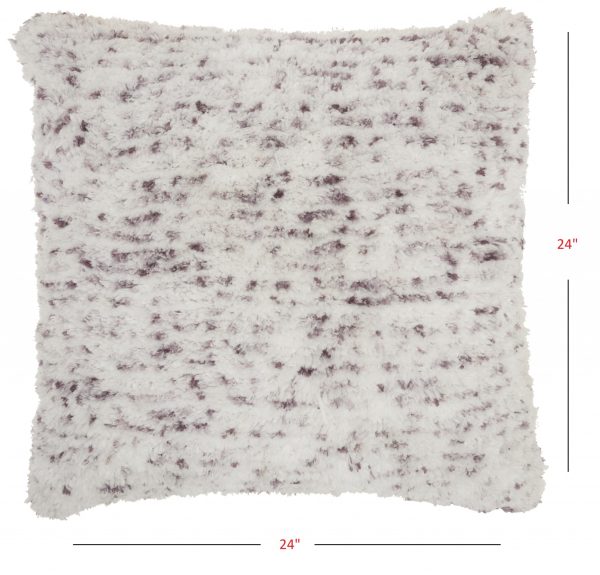 Soft Shaggy Purple and White Spotted Throw Pillow - Image 5
