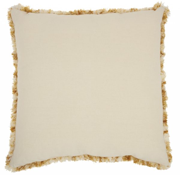 Soft Shaggy Yellow and White Spotted Throw Pillow - Image 2