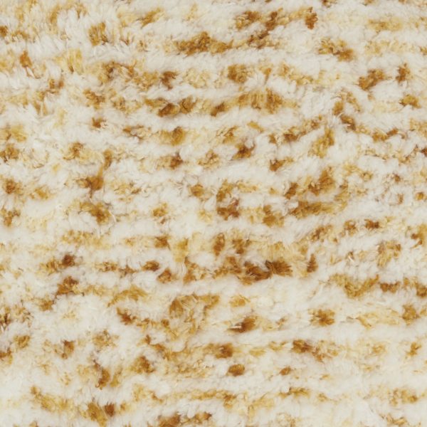 Soft Shaggy Yellow and White Spotted Throw Pillow - Image 4