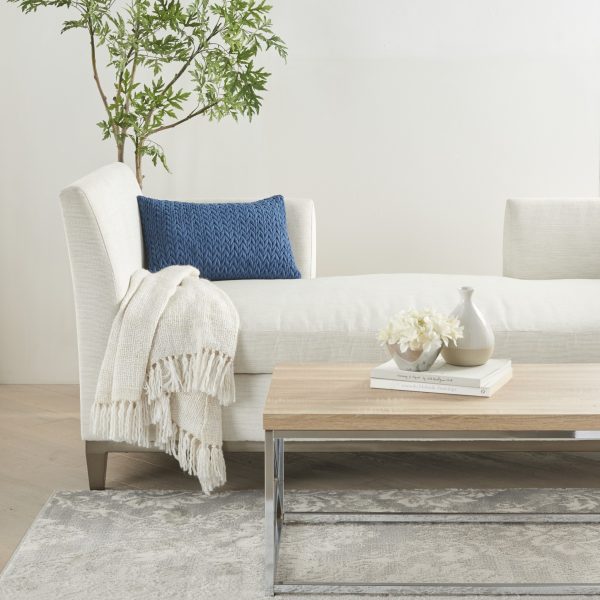 Blue Chunky Braid Lumbar Pillow - Image 3