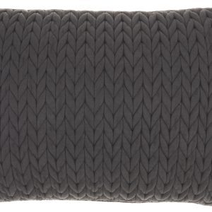Charcoal Chunky Braid Lumbar Pillow