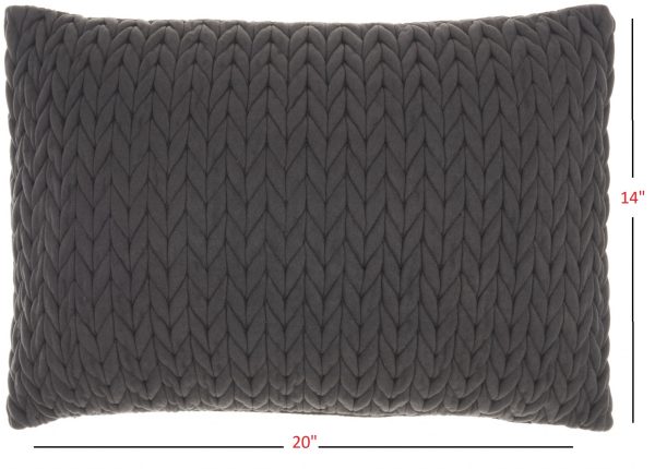 Charcoal Chunky Braid Lumbar Pillow - Image 5