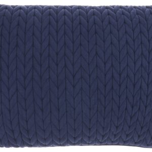 Navy Blue Chunky Braid Lumbar Pillow