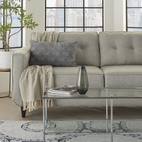 Slate Gray Distressed Gradient Lumbar Pillow - Image 3